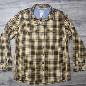 L.L. Bean Yellow and Black Plaid Shirt Jacket